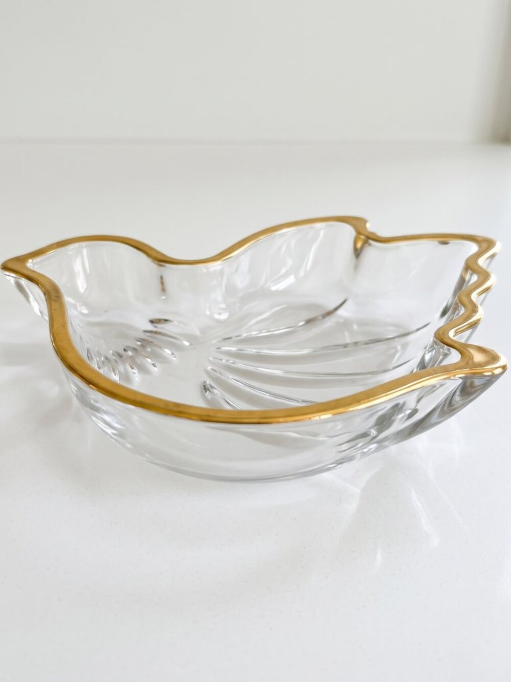 Mikasa Golden Dove Sweet Dish Peace Crystal Gold Trim Trinket Bowl 6.5"